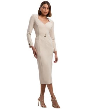 Karen Millen Figure Form Bandage Belted Midi Dress - White