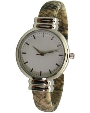 Olivia Pratt Faux Snake Skin Bangle Watch - Gray
