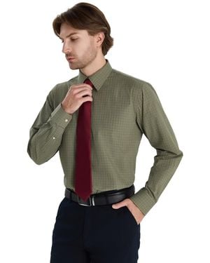 Club Room Promo Regular Fit Micro Check Dress Shirt - Gray