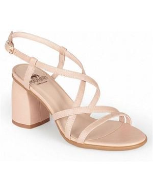 Menina Step Cloe Leather Heeled Sandal - Pink