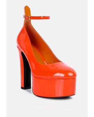 Rag & Co Babe Heaven Patent Pu Pumps - Orange