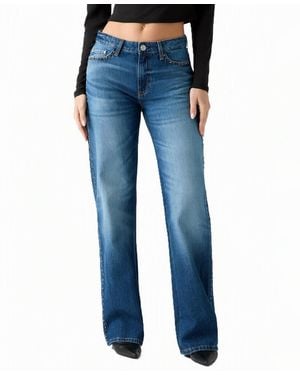 Guess Mid-rise Slouchy Fit Straight-leg Jeans - Blue