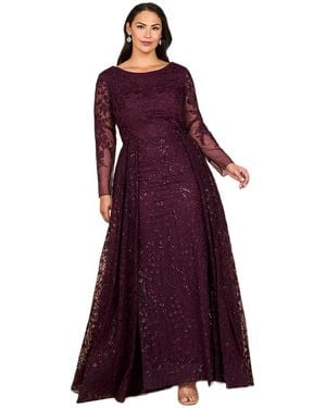 Lara Long Sleeve Gown - Purple