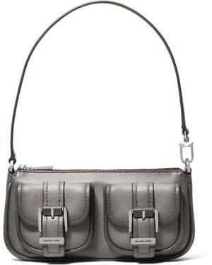 Michael Kors Zoe Small Convertible Pouchette Bag - Gray