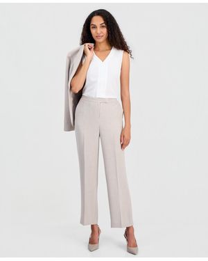 Kasper Petite Mid-rise Full Length Trouser Pants - White
