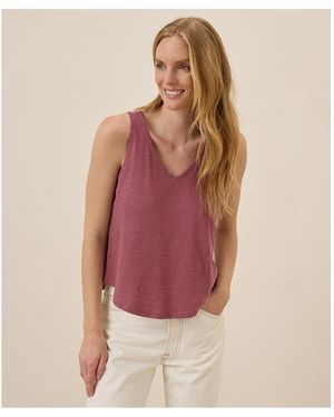 Pact Organic Cotton Featherweight Slub Reversible Tank - Red
