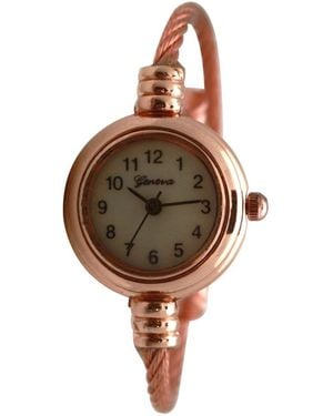 Olivia Pratt Thin Swirl Delicate Bangle Watch - Brown