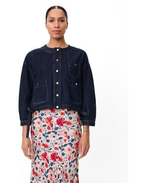 Masai Cropped Button-front Jacket - Blue