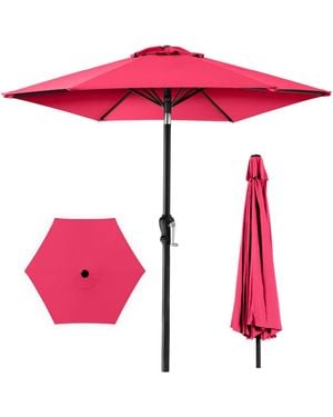 Best Choice Products 10ft Outdoor Steel Market Patio Umbrella W/ Crank - Pink