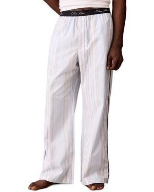 Calvin Klein Cotton Poplin Script Regular-fit Pajama Pants - White