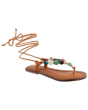 Kenneth Cole Santiago Gladiator Flat Sandals - Metallic