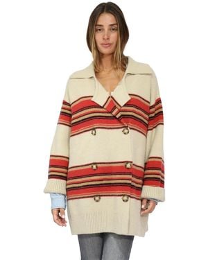 Belle & Bloom So Many Likes Oversized Knitted Cardi Coat - Red
