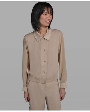 KARL LAGERFELD Collared Jacket - Brown