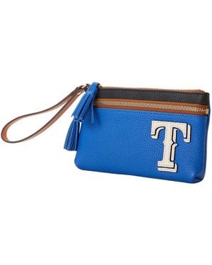 Dooney & Bourke And Texas Rangers Infield Double-zip Wristlet - Blue