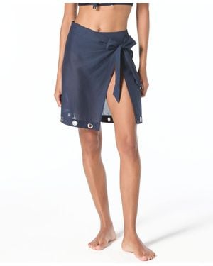 MICHAEL Michael Kors Michael Kors Grommet Detail Swim Cover Up Pareo - Blue