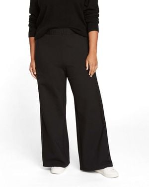 UNIVERSAL STANDARD Plus Size Wide Leg Stripe Ponte Pants - Black