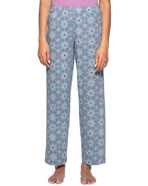 Hue Got Me In Stitches Cotton-blend Relaxed-fit Pajama Pants - Blue