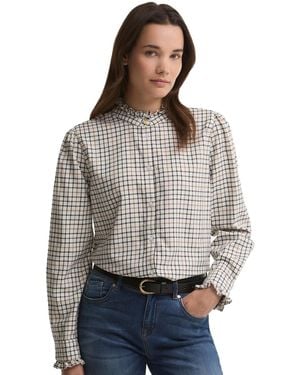 Barbour Fareham Ruffle Collar Long-sleeve Shirt - Gray