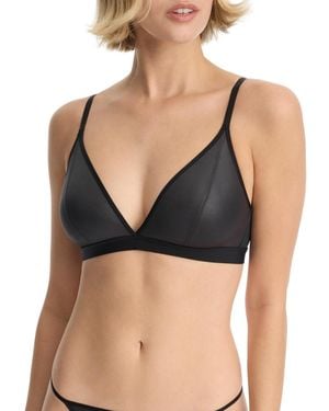 Skarlett Blue Late Night Faux Leather Triangle Bralette - Black