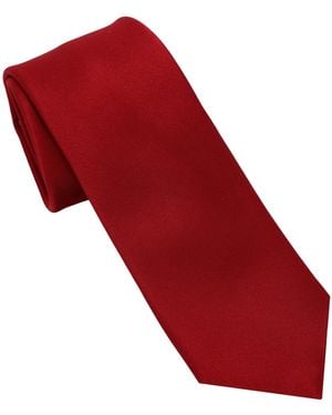 DKNY Shine Satin Slim Design Tie - Red