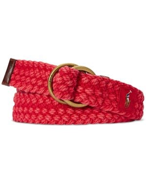 Polo Ralph Lauren Braided Cotton Belt - Red