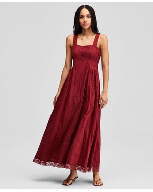 And Now This Petite Embroidered Square Neck Dress