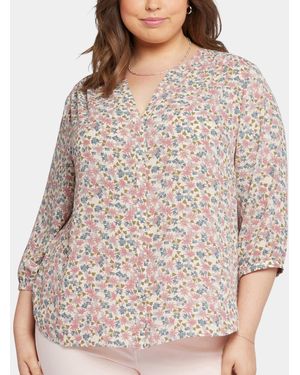 NYDJ Plus Size Pintuck Blouse - Natural