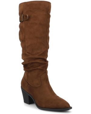 Journee Collection Kaleah Pointed Toe Slouchy Boots - Brown