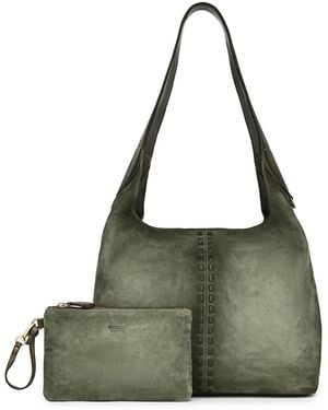 Old Trend Hydrangea Medium Vintage Ombre Hobo Handbag - Green
