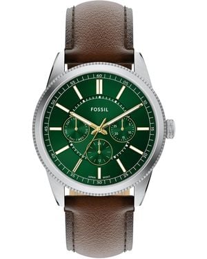 Fossil Pearson Multifunction Leather Watch - Green