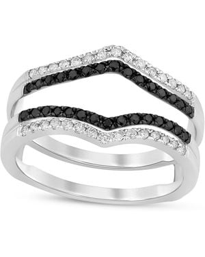 Macy's Black & White Diamond Guard Ring (3/8 Ct. T.w. - Metallic