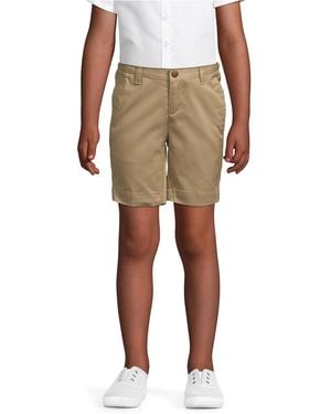 Lands' End Little Girls Plain Front Blend Chino Shorts - Natural