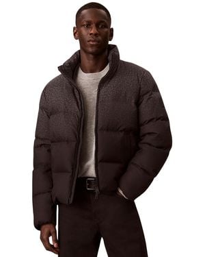 Calvin Klein Puffer Herringbone Down Jacket - Brown