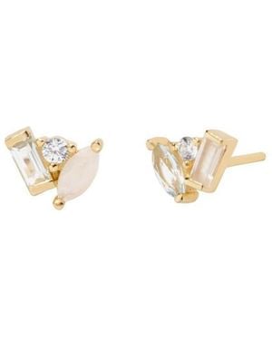 Little Sky Stone Seraphina Moonstone Topaz Stud Earrings - Black