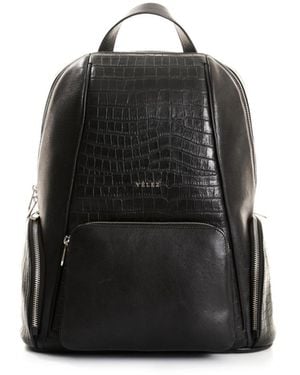 Velez Embossed Leather Backpack - Black