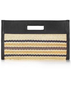 Gigi New York Remy Raffia Medium Clutch Handbag - Metallic