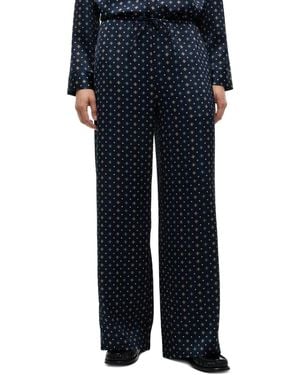 Tommy Hilfiger Fluid Pull On Wide-leg Satin Pants - Blue