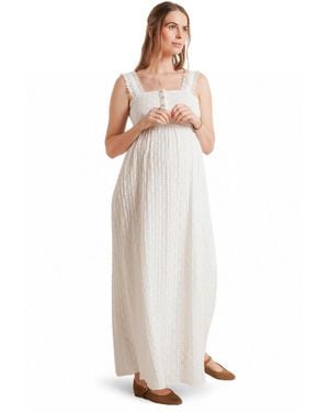 Nom Maternity Emma Maternity And Nursing Maxi Dress - White