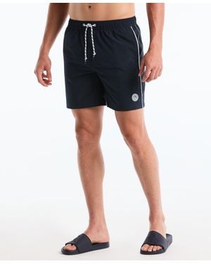 Original Penguin 7" Volley Tipped Swim Trunks - Black