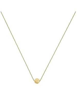 Josh & Chloe Lana Circular Pendant String Necklace 14k Gold Plated Minimalist Piece - Metallic