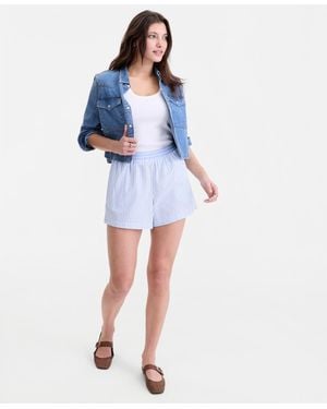 On 34th Striped Boxer-style Shorts - Blue