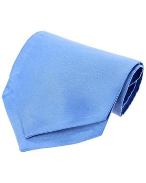 Trafalgar Grant Solid Colored Silk Ascot - Blue