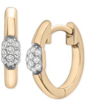 Audrey by Aurate Diamond Mini Cluster Small Hoop Earrings (1/10 Ct. T.w. - Metallic