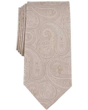 Michael Kors Rich Texture Paisley Tie - White