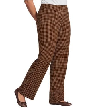 Lands' End Plus Size Starfish Mid Rise Straight Leg Pants - Brown