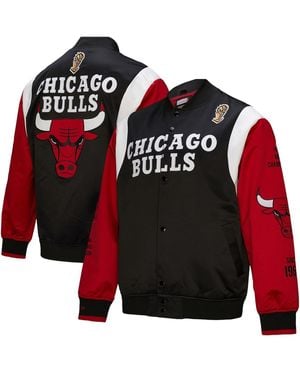 Mitchell & Ness And Chicago Bulls Vintage Team Origins Satin Full-snap Jacket - Red