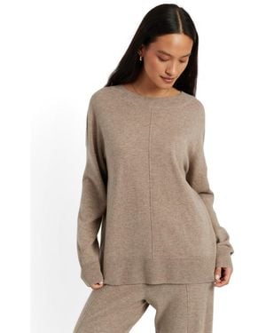 Chinti & Parker Crewneck Slouchy Wool-cashmere Blend Sweater - Brown