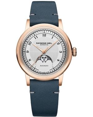 Raymond Weil Millesime Automatic Moon Phase Silver Dial Watch 35mm - Metallic