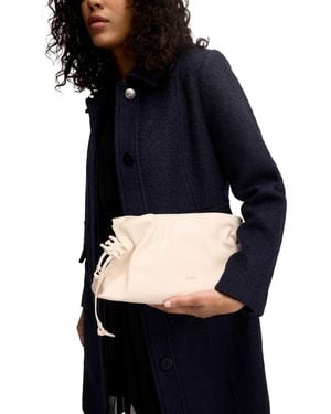 Sam Edelman Poppy Oversized Leather Drawstring Clutch - Black