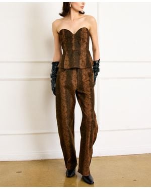 Line & Dot Mid-rise Pants - Natural